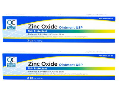 Quality Choice Zinc Oxide Ointment Skin Protectant 2oz Each (Pack of 2)