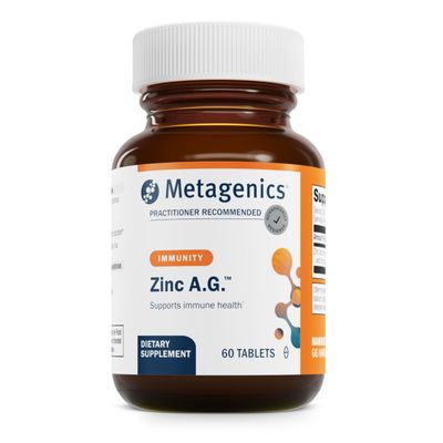 Metagenics Zinc A.G. - Highly Absorbable - 20 mg Zinc - For Immune Support, Bone Health Energy Metabolism - Zinc Arginate Zinc Glycinate - Non-GMO Gluten-Free - 60 Tablets