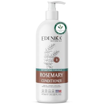 Edenika Botanicals Rosemary Conditioner with Green Tea, Cinnamon Clove, 16 fl oz, Detoxifying Hydrating Formula, Vegan, Sulfate-Free, Paraben-Free, for All Hair Types