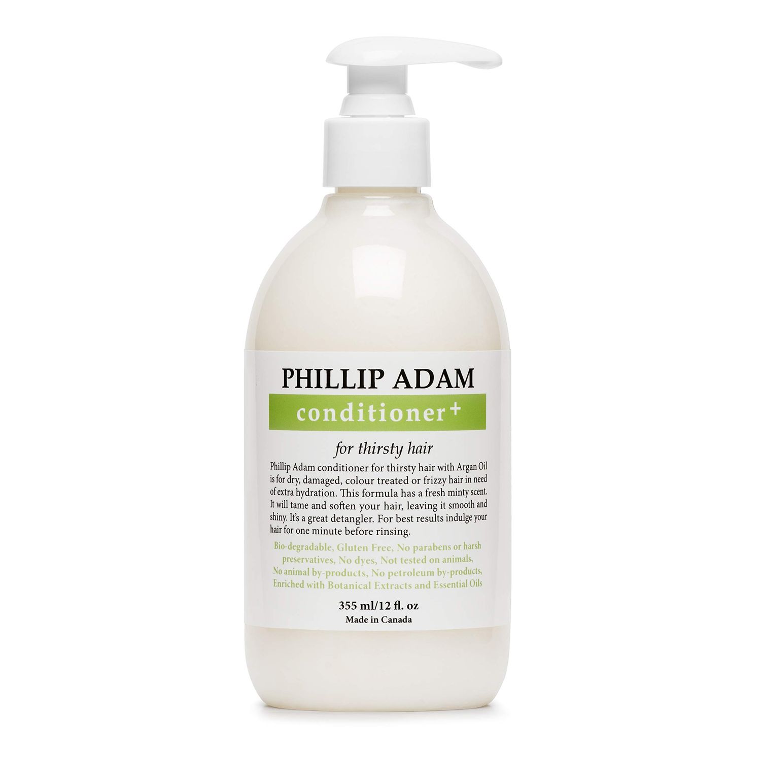 Phillip Adam Thirsty Hair Conditioner for Dry or Damaged Hair - Infused With Argan Oil, Moringa Seed Oil and Macadamia Oil - Paraben Free, Vegan - 12 Fl Oz