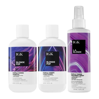 IGK BLONDE POP Purple Toning Conditioner Brighten Neutralize Brass Vegan Cruelty Free