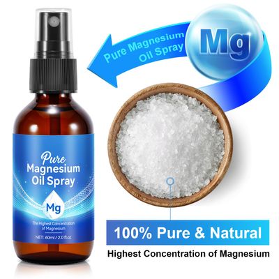 Pure Magnesium Oil Spray,Topical Magnesium Oil Spray-Made with Concentrated Pure Magnesium Chloride Oil 2 fl oz