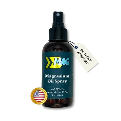 MAG Recovery Pure Magnesium Oil Spray with MSM - Extra Strength for Sleep, Muscle Pain, Cramp Relief, Energy - Fast-Absorbing, Fragrance-Free, All-Natural - Tired Feet, Fatigue, Women s Health - 4oz