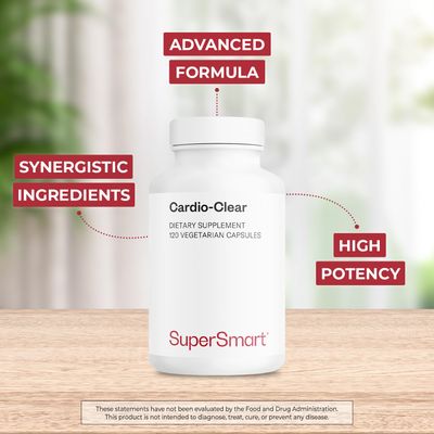 Supersmart - Cardio Clear (Garlic EDTA Supplement) - with Malic Acid, Calcium Disodium EDTA, Magnesium, Bromelain Non-GMO Gluten Free - 120 Vegetarian Capsules