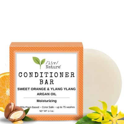 liv Nature Conditioner Bars Detangle, Strengthen Moisturize Paraben Free Sulfate Free Travel Essentials Vegan Made In USA (Orange)