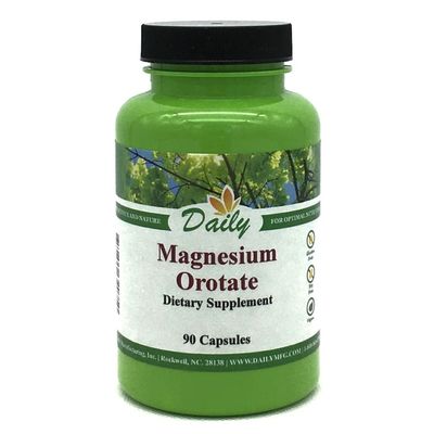 Daily Manufacturing Magnesium (50 mg from Magnesium Orotate) 90 Vegetarian Capusles
