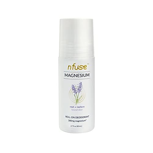 nfuse Natural Magnesium Roll-on Deodorant - Patented Magnesium Delivery Technology - Aromatherapeutic Essential Oils - Lavender: Relax Restore