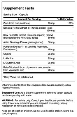 Swanson Prostate Essentials - Mineral and Herbal Supplement Promoting Prostate Health Support - Zinc andSaw Palmetto Formula Aiding Urinary Tract Flow and Bladder Control -(90 Veggie Capsules) 1 Pack
