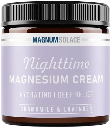 Magnesium Lotion - Nighttime Magnesium Cream - Apply to Legs, Arms or Chest - Topical Magnesium Chloride - USA Made and Safe for Kids (Chamomile Lavender)