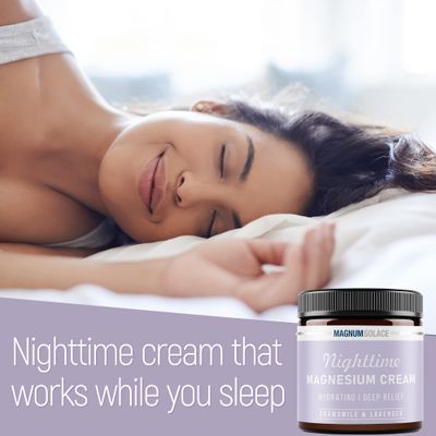 Magnesium Lotion - Nighttime Magnesium Cream - Apply to Legs, Arms or Chest - Topical Magnesium Chloride - USA Made and Safe for Kids (Chamomile Lavender)