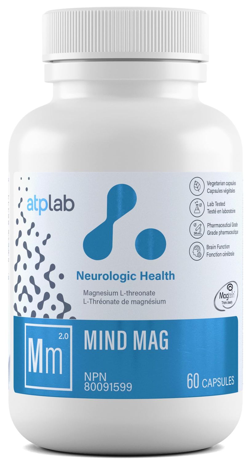 ATP LAB - Mind Mag 60 Capsules - Mag Mind Magnesium L-Threonate Supplement - Improve Sleep, Bone Health and Cognitive Function