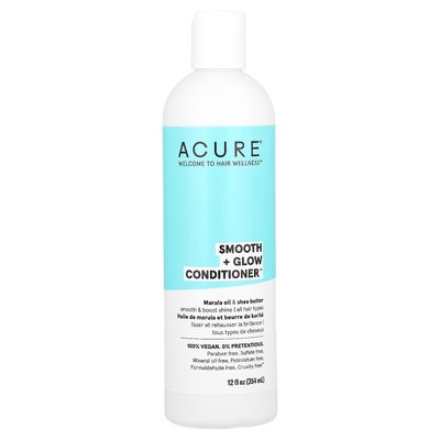 Acure Smooth Glow Conditioner Featuring Marula Oil Shea Butter to Tame Frizz Amp Up The Shine Factor, 12 Fl Oz