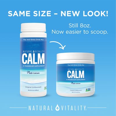 Natural Vitality Calm Magnesium Powder Plus Calcium, Unflavored, 8 Ounces (Package May Vary)