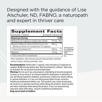 Integrative Therapeutics ProThrivers Wellness Sleep - Sleep Supplement with Melatonin, Magnesium Bisglycinate L-Theanine - Vegan, Gluten-Free Dairy-Free Sleep Support Supplement - 60 Capsules