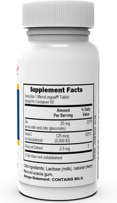 Superior Source Advanced Zinc 25 mg - Includes Vitamin D3 5,000 IU - Premium Immune Support Supplement for Men Women - Non-GMO Gluten-Free - 60 MicroLingual Dissolvable Tablets