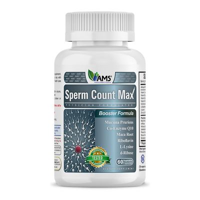 America Medic Science Sperm Count Max (60 Capsules) Male Fertility Supplement Enhances Sperm Count and Reproductive Health Prenatal Vitamins for Men with Zinc, CoQ10, Vitamin C, B2, and B12