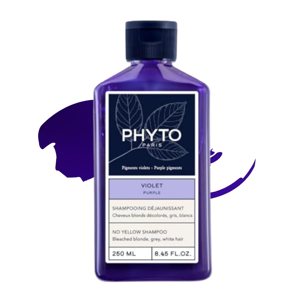 Phyto Purple No Yellow Shampoo - Colour Depositing Purple Shampoo, Anti Brass Toning Shampoo Neutralizes Yellow Tones and Enhances Shine250 ml