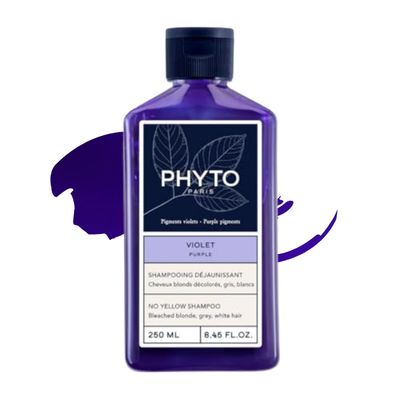 Phyto Purple No Yellow Shampoo - Colour Depositing Purple Shampoo, Anti Brass Toning Shampoo Neutralizes Yellow Tones and Enhances Shine250 ml