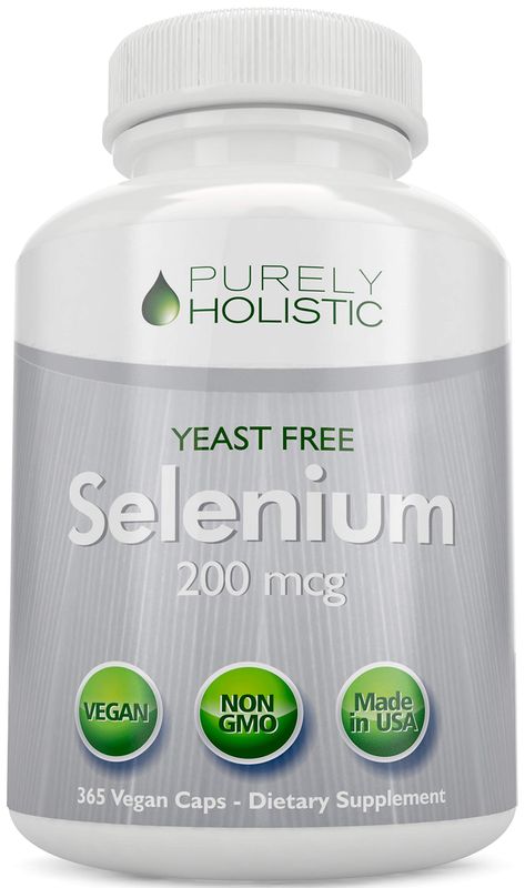 Selenium 200mcg - 365 Vegan Capsules not Tablets - Pure Yeast Free L-Selenomethionine for Improved Absorption - Thyroid, Heart, and Immune System Support - Antioxidant Trace Mineral - Made in USA