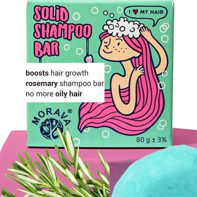 Morava Rosemary Shampoo Bar for Oily Hair - Sulfate-Free, Vegan, and Cruelty-Free. Deep Cleansing Shampoo Bar for Fine Hair, Adds Volume and Strength, Boosts Hair Growth - 2.82 Oz
