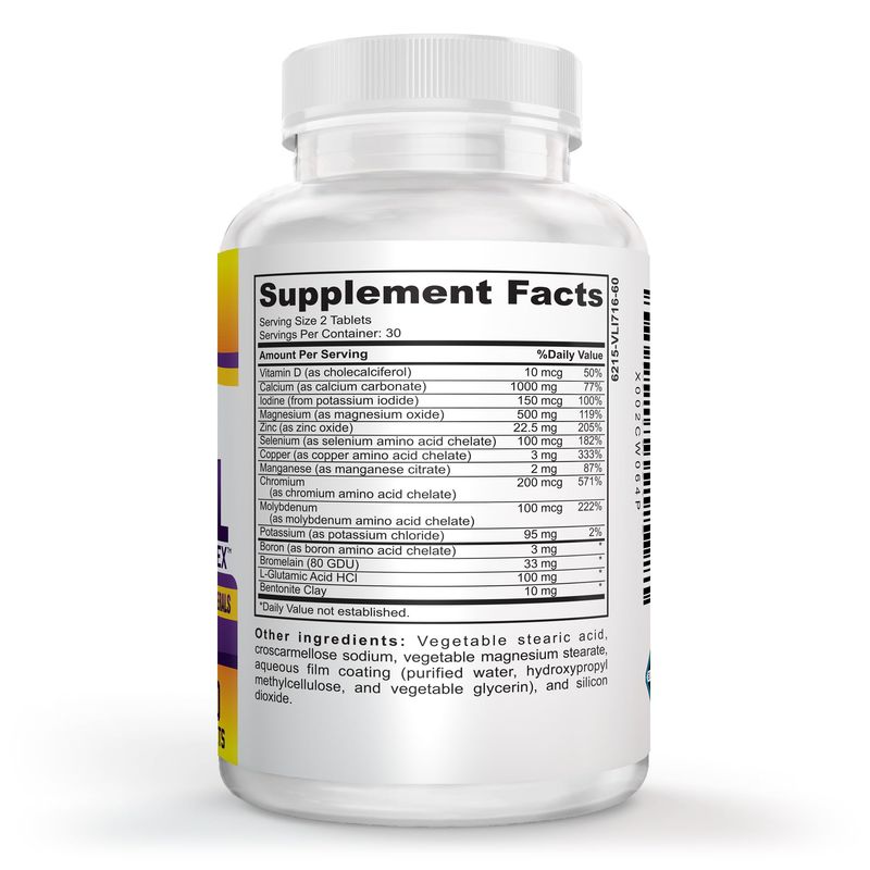 Super-MAX Multimineral Supplement (Iron Free) Natural Multiminerals High-Potency Multi Mineral Supplements All-in-1 Minerals Formula Mineral Complex Pills 1-Month Supply 60 Tablets