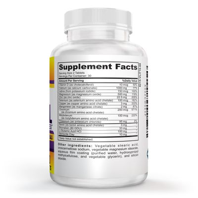 Super-MAX Multimineral Supplement (Iron Free) Natural Multiminerals High-Potency Multi Mineral Supplements All-in-1 Minerals Formula Mineral Complex Pills 1-Month Supply 60 Tablets