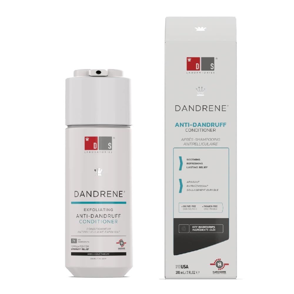 DS Laboratories Dandrene Anti Dandruff Conditioner - Itchy Scalp Hair Conditioner, Dry Scalp Dandruff Scalp Treatment, Seborrheic Dermatitis Psoriasis Cleansing Conditioner, Moisturizing Conditioner