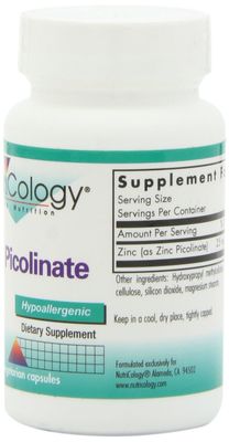 Nutricology Zinc Picolinate Supplement - Supports Normal Health Immune Response, Highly Bioavailable, Well-Absorbed, Hypoallergenic, Vegetarian Capsules - 60 Count
