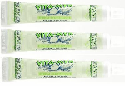 3 Pack VITA-MYR Zinc Plus Xtra Natural Effective Herbal Toothpaste 5.4 oz