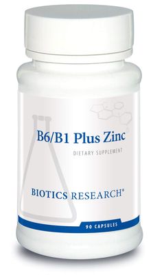 Biotics Research B6 B1 Plus Zinc Supplies Active Forms of B Vitamins, 5mg of Highly bioavailable Form of zinc, Aids in Activity of Over 300 Different zinc Dependent enzymes 90 Capsules