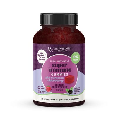The Wellness Company Super Immune Elderberry Gummies 120 Gummies (2 Month Supply) with Zinc and Vitamin C Non-GMO, Gluten-Free Supports Immune Health