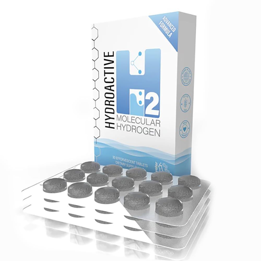 Hydroactive H2 Molecular Hydrogen Tablets by Litewater Labs, 30 Count, Deuterium Depleted, 8-12 PPM, for Optimal ATP Production, Increased Strength, Rapid Hydration, Faster Recovery, Superior Health