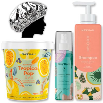 Nawuak Kit Crecimiento y Reparaci n Cabello, Shampoo y Biomascarilla de Maracuy , Kiwi, Cebolla, Ajo y Jengibre T nico Capilar Crecimiento - Todo Tipo Cabello - Sin SalParabenos - 100 Colombiano