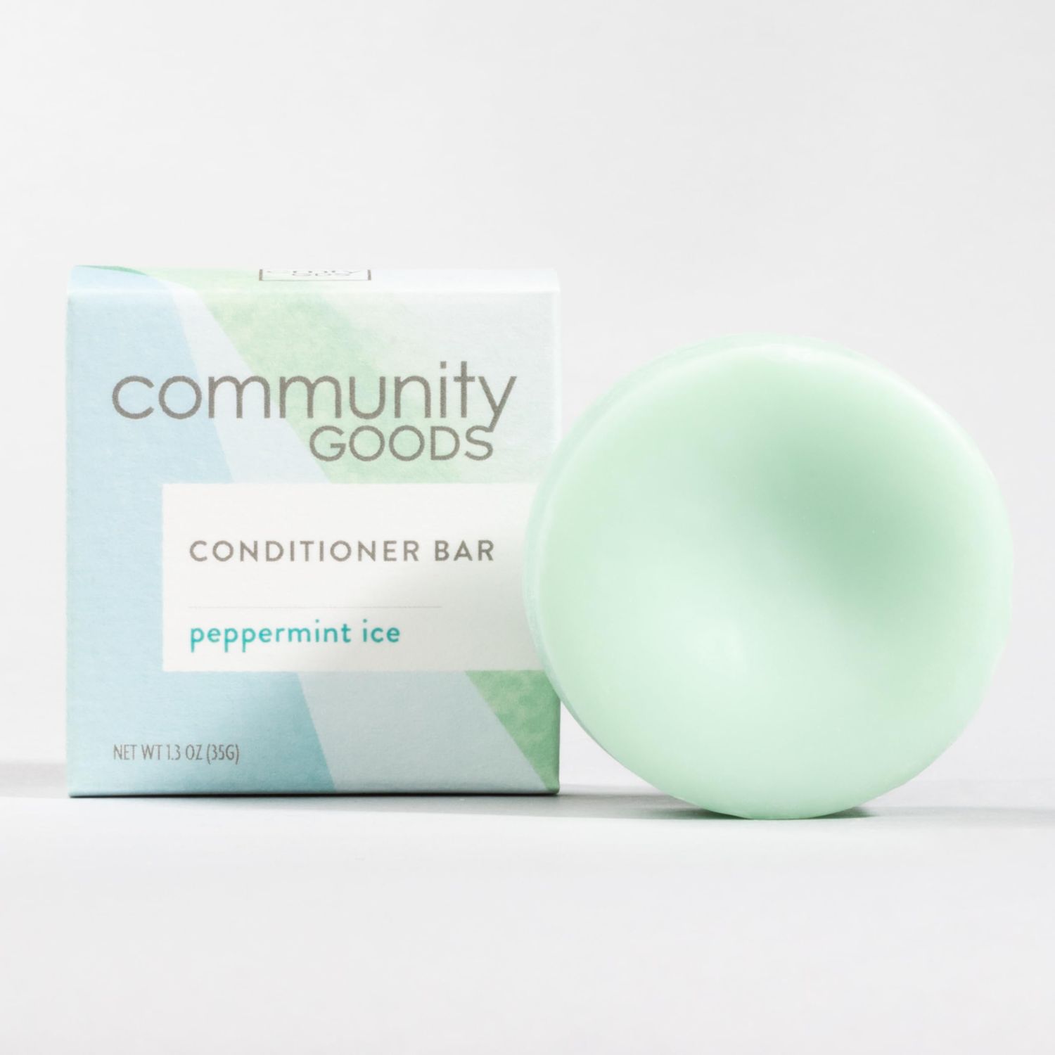 Community Goods Solid Conditioner Bar Conditioner Bar for All Hair Types Strengthens, Nourishes, Moisturizes Vegan, Cruelty-Free, Plastic-Free, Eco-Friendly Peppermint Ice, 1.3 oz, 35 grams