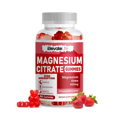 Magnesium Glycinate Gummies 1000mg - Sugar Free Magnesium Potassium Supplement with Vitamin D, B6, CoQ10 for Calm Mood Sleep Support - 60 Strawberry Gummies