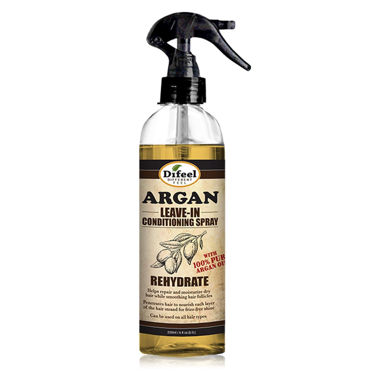 Difeel Rehydrate Leave in Conditioning Spray with 100 Pure Argan Oil 6 ounce