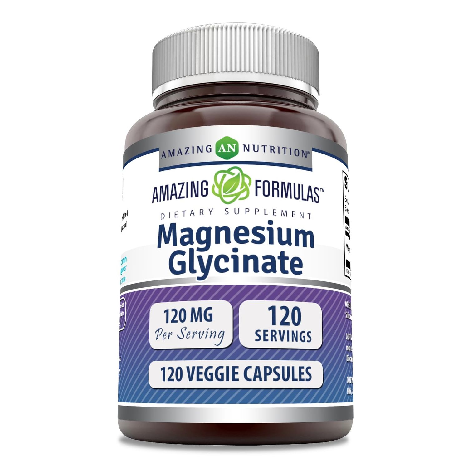 Amazing Formulas Magnesium Glycinate 120 Mg per Serving 120 Veggie Capsules Supplement Non-GMO Gluten-Free Made in USA