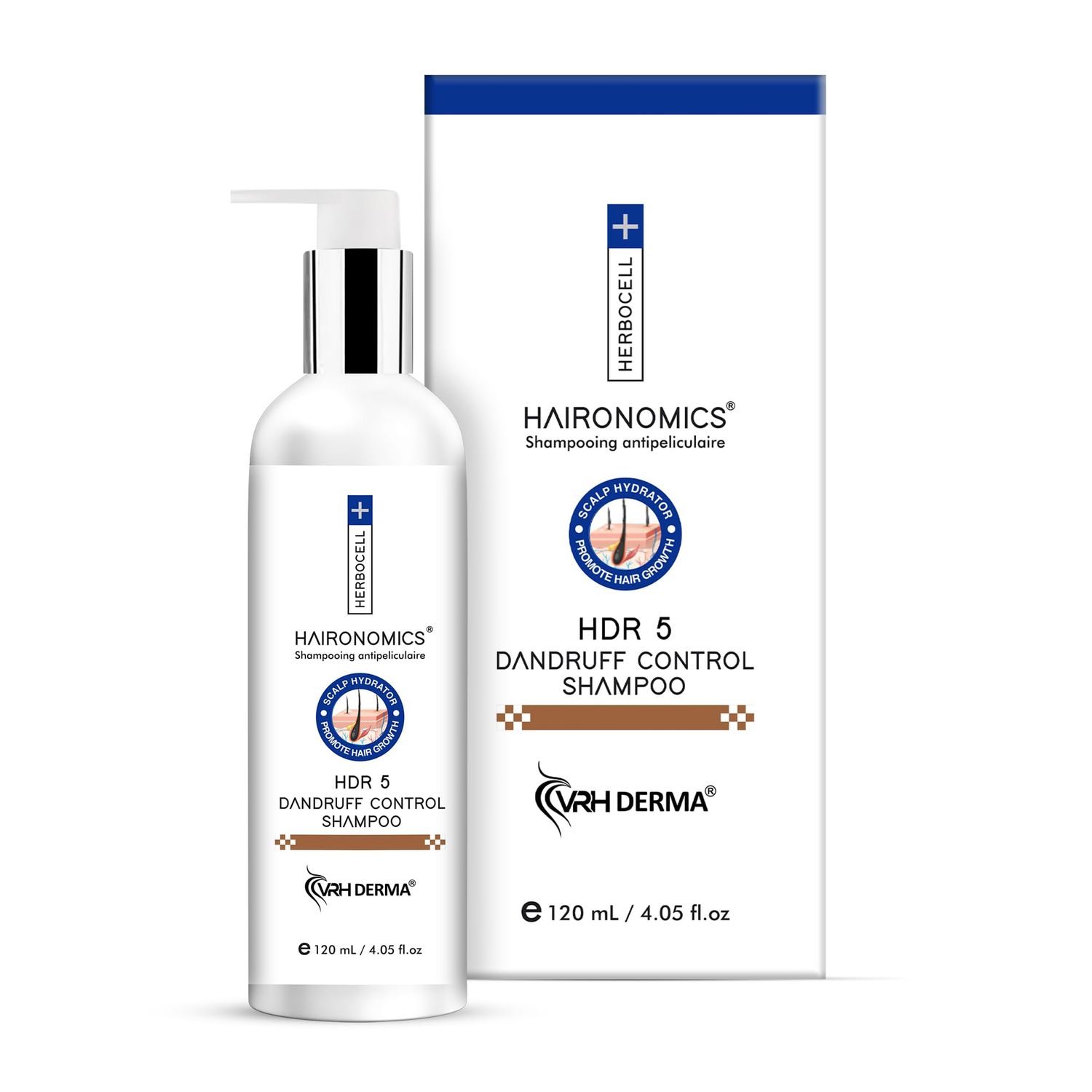 VRH Dandruff Control Shampoo Visible Results After Just One Wash Featuring Herbocell, Cutipure CLR, Veg Chitosan Oleander Cochlearis Scalp Soothing Flaky Skin Reduction (120ml) green