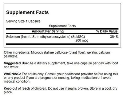 Swanson Semsc Selenium 200 mcg 120 Capsules