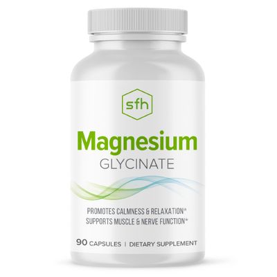 SFH Magnesium Glycinate 183mg - Highly Absorbable for Relaxation, Sleep Recovery, Gentle on Stomach, Easy-to-Swallow Capsules, 45-Day Supply