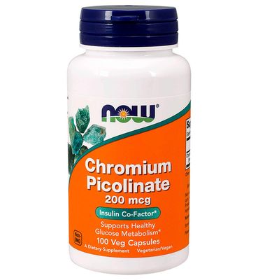 NOW Chromium Picolinate 200mcg, 100 Capsules (Pack of 2)