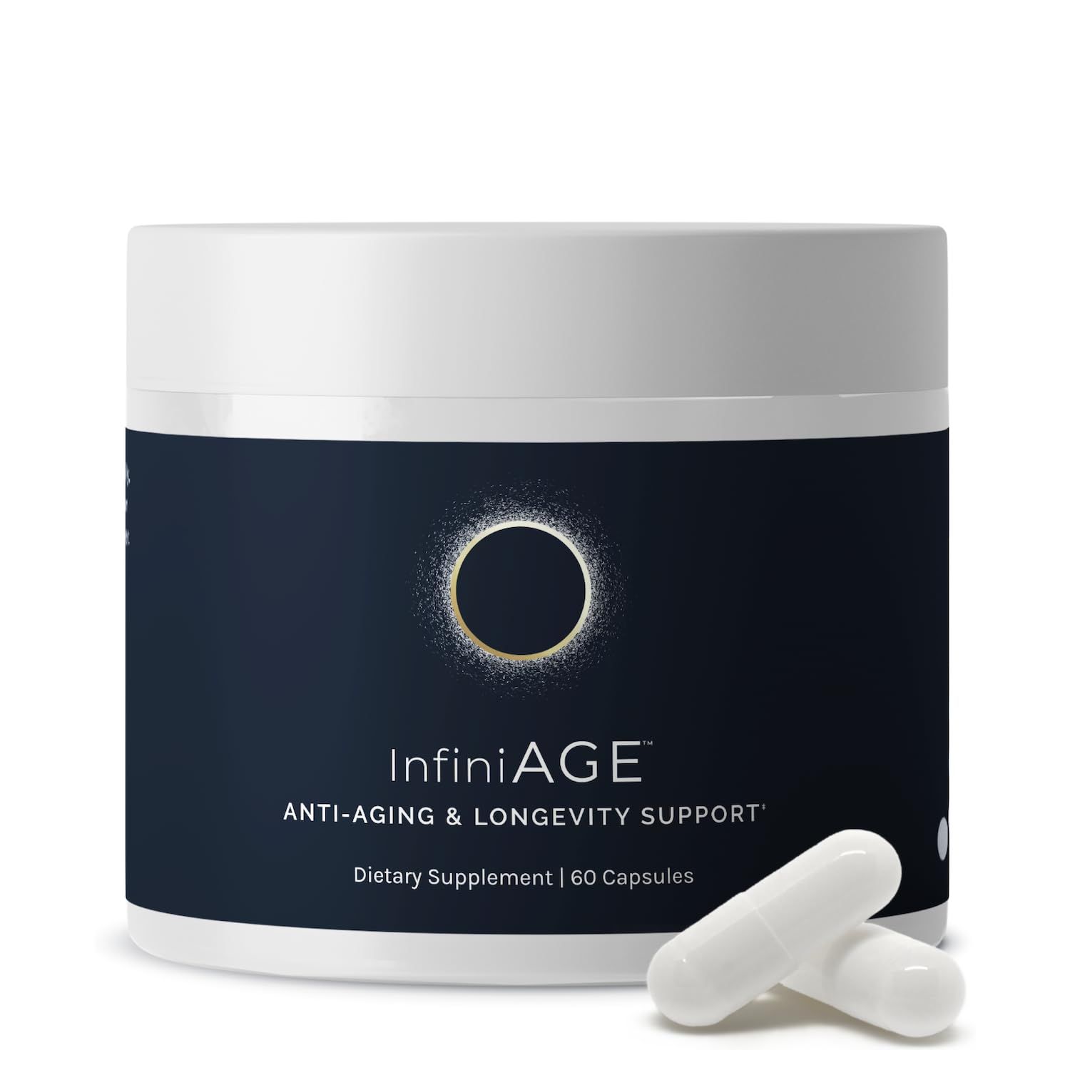InfiniWell InfiniAGE Longevity Support, 60 Capsules (30 Day Supply), Healthy Aging Support Dietary Supplement, with Zinc, NAC, Luetin, Eclipse Bio-Age Complex