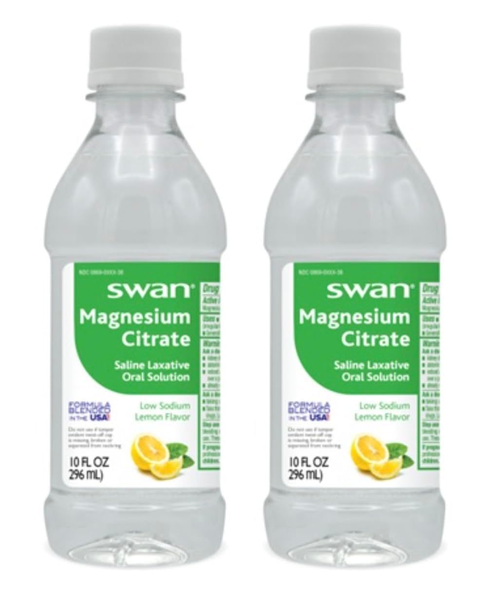 Swan Magnesium Citrate Oral Laxitive Solution for Occasional Constipation Lemon Flavor (2-10oz Bottles)