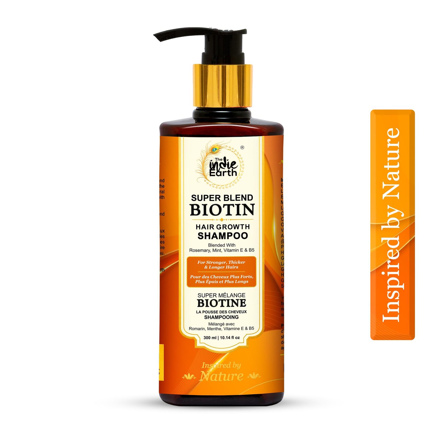 Rosemary Mint Biotin Hair Growth Shampoo for Stronger, Thicker Longer Hairs with Vitamin E and B5 Hair Growth Shampoo for Healthy Hairs, Contains NO SLS, NO SLES, NO PARABENS 300 mL