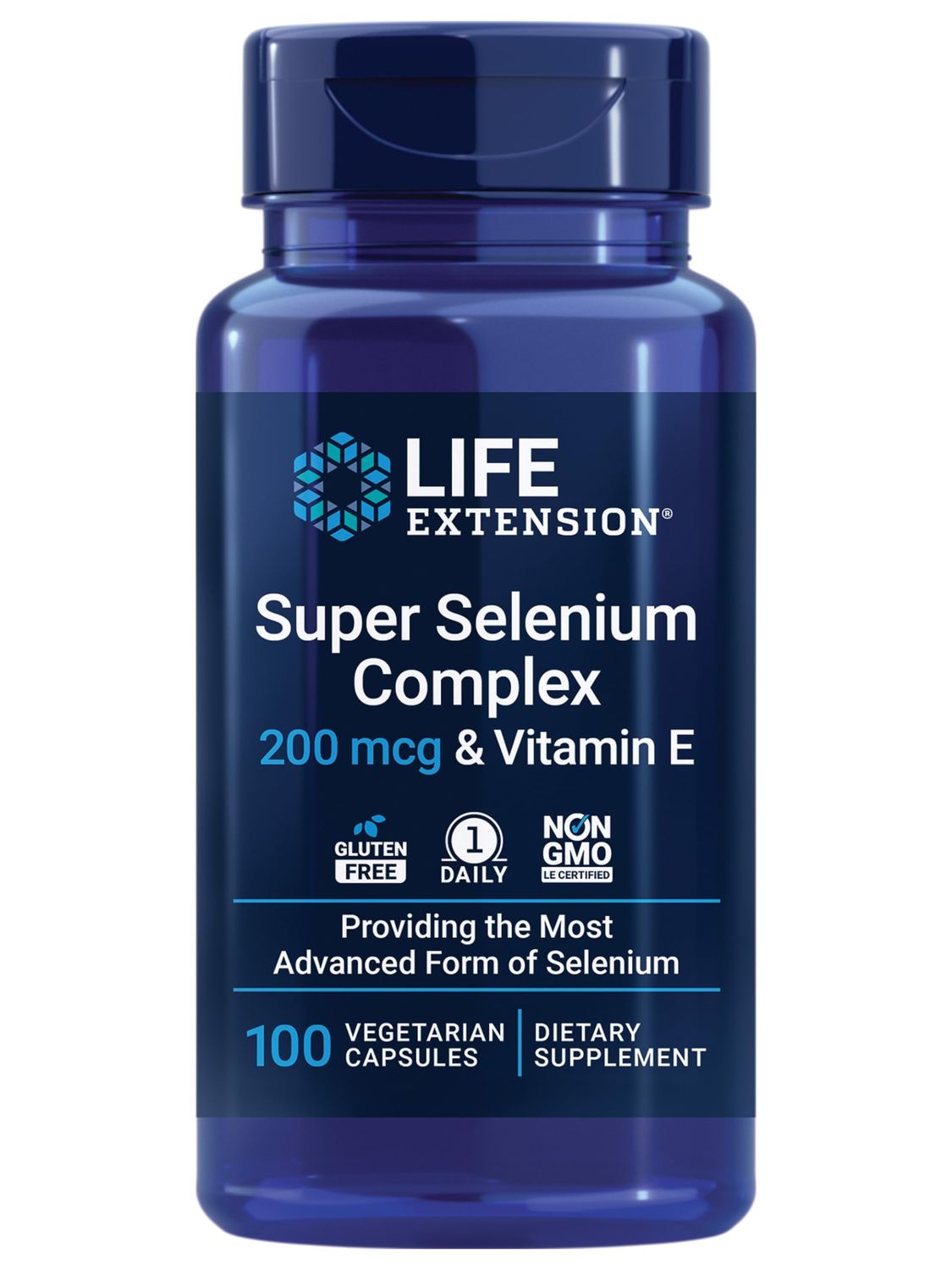 Life Extension Super Selenium Complex with Vitamin E - Cellular Health Longevity Support - Gluten-Free, Non-GMO, Vegetarian -100 Capsules(Pack of 1)