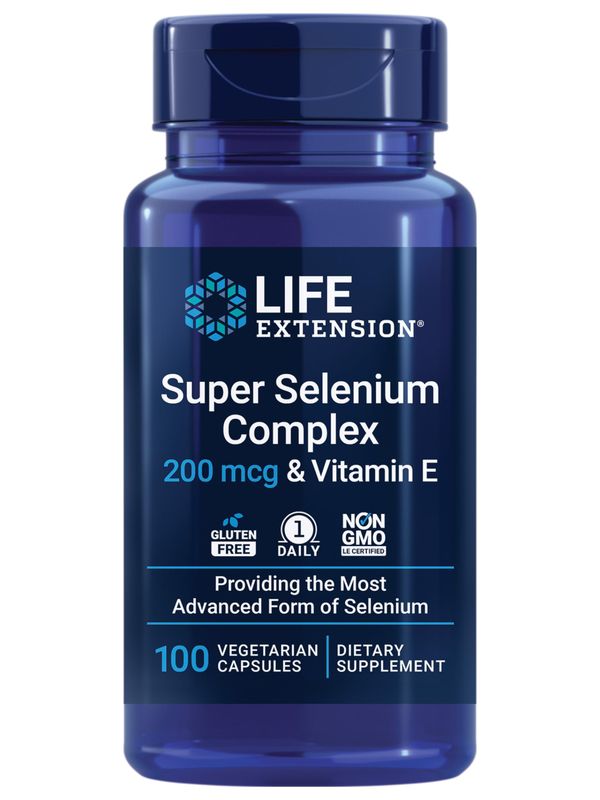 Life Extension Super Selenium Complex with Vitamin E - Cellular Health Longevity Support - Gluten-Free, Non-GMO, Vegetarian -100 Capsules(Pack of 1)
