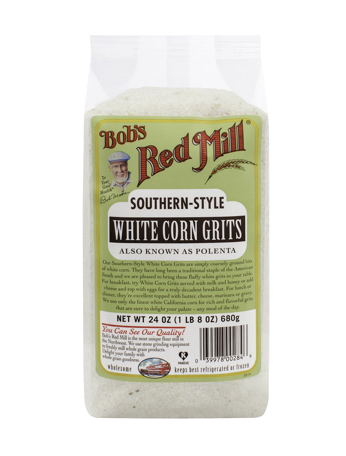 Bob&#39;s Red Mill White Corn GritsPolenta, 24 Ounce, Pack of 1