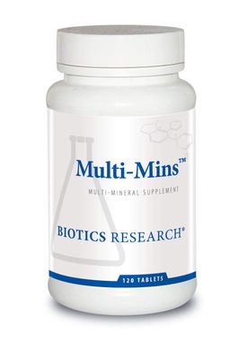 Biotics Research Multi-Mins (Potent Mineral Combination) Bioavailable Multi Mineral Supplement with Mineral Chelates and Whole Food Trace Minerals. Magnesium, Chromium, Iodine (120 Tablets)