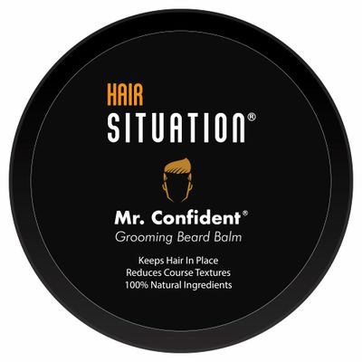 Mr. Confident Beard Balm - 100 All Natural and Organic Ingredients. Leave-in-Conditioner, Smooths, Shape, Moisturizes, Styling Hold, Soften Coarse Hair for a Fuller and Healthy-Looking Beard 2 Fl Oz