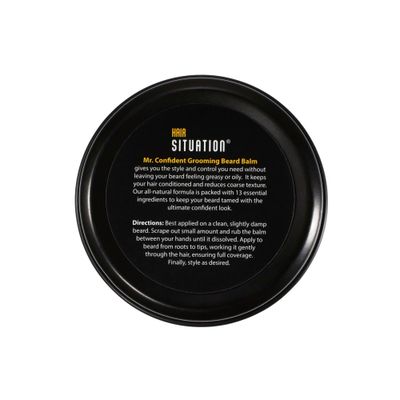Mr. Confident Beard Balm - 100 All Natural and Organic Ingredients. Leave-in-Conditioner, Smooths, Shape, Moisturizes, Styling Hold, Soften Coarse Hair for a Fuller and Healthy-Looking Beard 2 Fl Oz